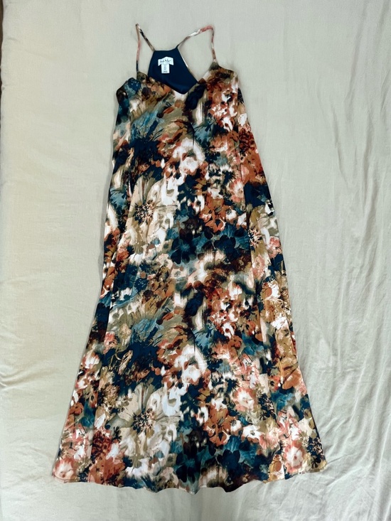 Nicole Miller Dresses & Skirts - Nicole Miller Floral Slip Maxi Dress in Blue and Rust